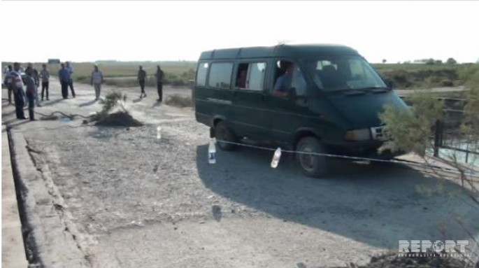 Sabirabadda körpü qəzalı vəziyyətə düşüb - FOTO