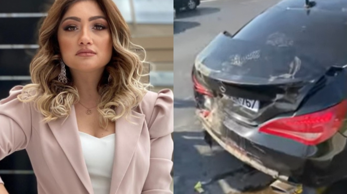 Azərbaycanlı aparıcı avtomobil qəzasına düşdü - VİDEO