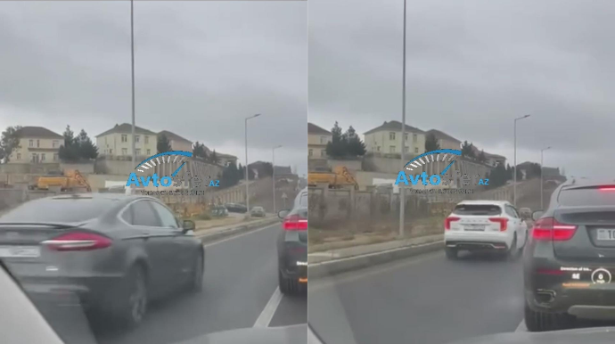 Kənar Dairəvi yola çıxmağa çalışan sürüclər əks yola çıxdı - VİDEO 