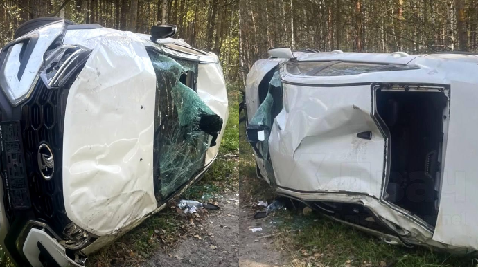 Sükanın kilidlənməsinə görə qadın sürücü ağır qəzaya düşdü - FOTO - VİDEO