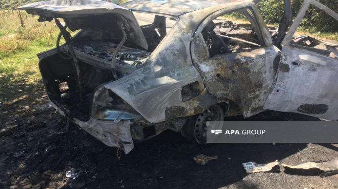 Balakəndə sürücü avtomobildə yanaraq öldü  - FOTO