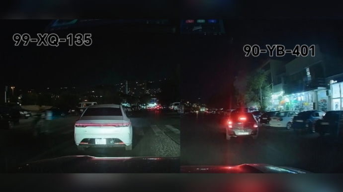 Dönmə işığı yandırmağı özlərinə ayıb bilən sürücülər maneə yaratdılar - VİDEO