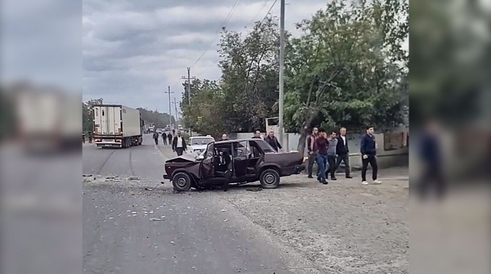 Şəkidə “07” yük maşınına çırpılaraq yararsız hala düşdü  - VİDEO