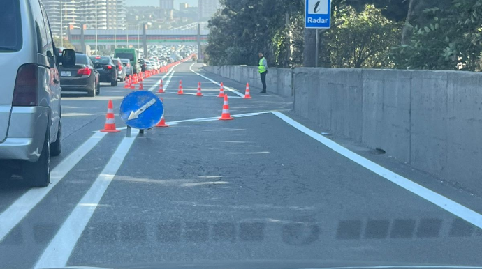 Sürücülərin DİQQƏTİNƏ: Bu yolda avtobus zolağı çəkilir   - FOTO - VİDEO