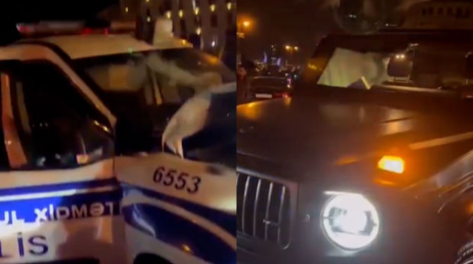 Bakıda PPX maşını “Gelandewagen” ilə toqquşdu  - VİDEO