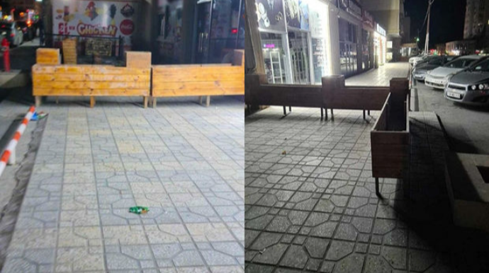 Xırdalanda səkini zəbt edib restoran saldılar 