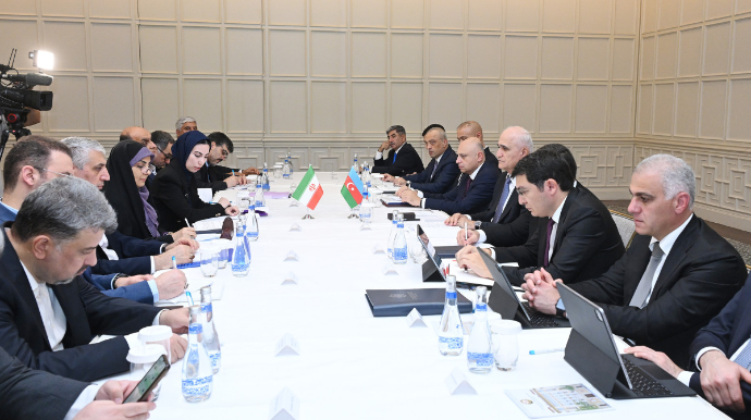 Şimal-Cənub beynəlxalq nəqliyyat dəhlizinin inkişafı müzakirə olunub - FOTOLAR 