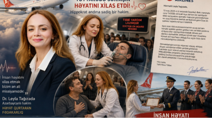 Təyyarədə sərnişinin həyatını xilas edən azərbaycanlı həkim - “THY”dan təşəkkür 
