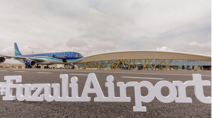 Havadan çəkilən zəfər yolu - Füzuli Beynəlxalq Aeroportu - FOTO