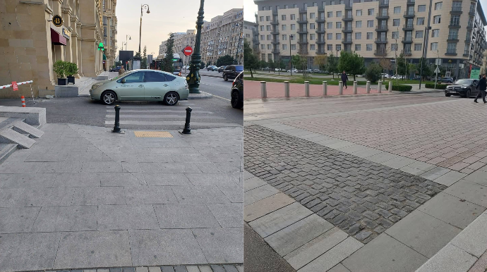 Piyadaların səkidə maneəsiz hərəkəti necə təşkil edilməlidir? – Ekspert AÇIQLADI - FOTO 