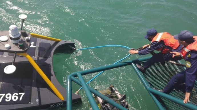 Xəzərdə itmiş xüsusi aparat 2 saat sonra tapıldı - FOTO 