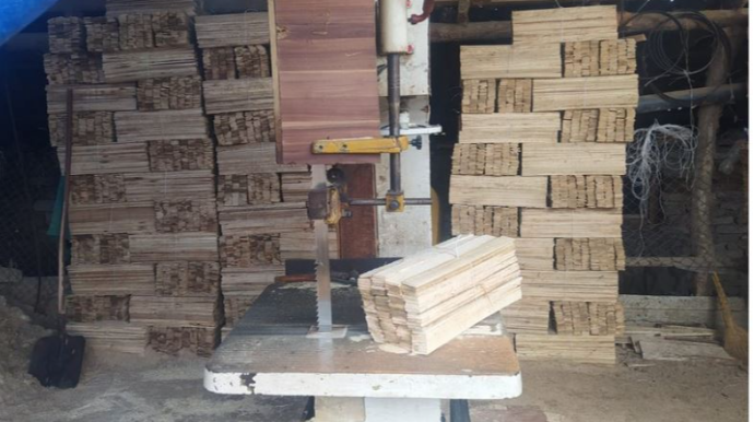 Ağstafada qanunsuz fəaliyyət göstərən ağac emalı sexi aşkarlanıb  - FOTO