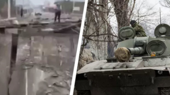 Kiyev yaxınlığındakı üçüncü körpü də partladıldı - VİDEO 