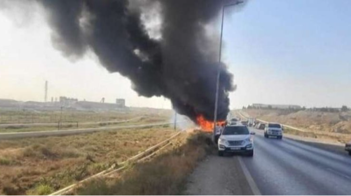 Ələt-Astara magistralında "X6" yanıb - VİDEO 