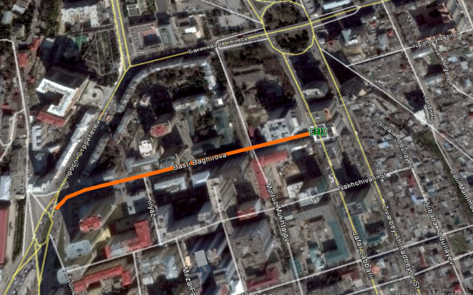 Bəsti Bağırova küçəsində hərəkət məhdudlaşdırılır - XƏRİTƏ