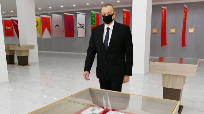 Президент Ильхам Алиев принял участие в открытии в Тертере Музея государственной символики  - ФОТО