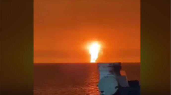 Xəzərdəki partlayışdan  GÖRÜNTÜLƏR   - VİDEO