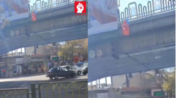 Təbrizdə Güney Azərbaycanın Milli Mübarizə bayrağı dalğalanır - VİDEO 