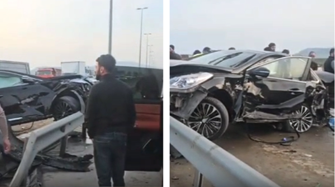Bakı-Ələt-Astara yolunda qəza: "Hyundai" "Vito" ilə toqquşdu - VİDEO 