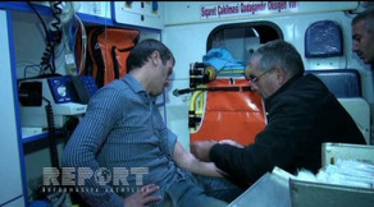 Yük maşını yanıb, sürücüyə tibbi yardım göstərilib - FOTO