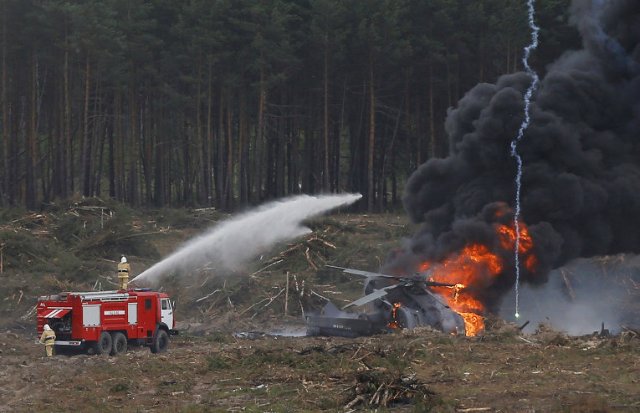 Hərbi təlimdə helikopter qəzası - FOTO