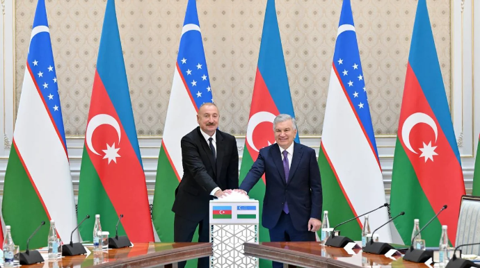 Prezidentlərin iştirakı ilə yeni layihənin açılışı oldu - FOTOLAR