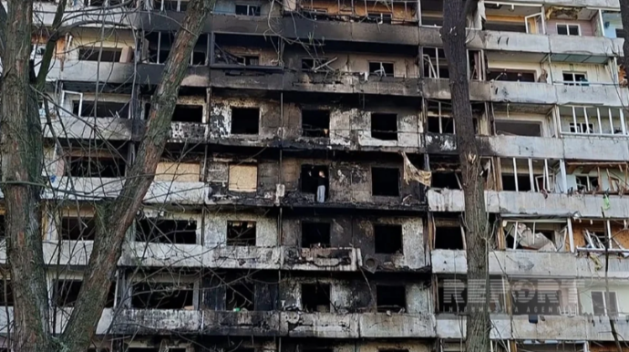 Kiyevə hava hücumu zamanı azərbaycanlı ailənin mənzili dağılıb