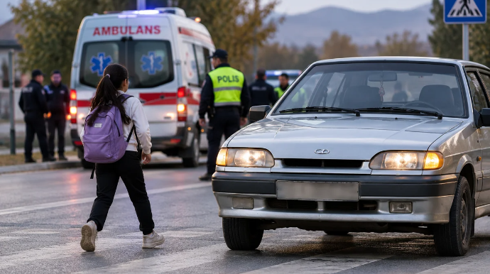 Qazaxda avtomobil 12 yaşlı qızı vurdu 