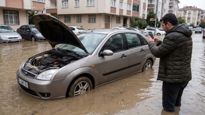 Su altında qalan avtomobildə gizli təhlükə: Sürücülərə XƏBƏRDARLIQ 