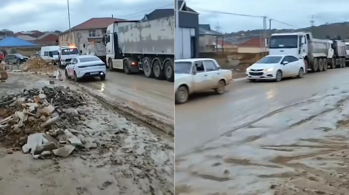 Hökməli–Qobu–Güzdək yolunda bərbad vəziyyət: Sakinlər narazıdır – VİDEO  