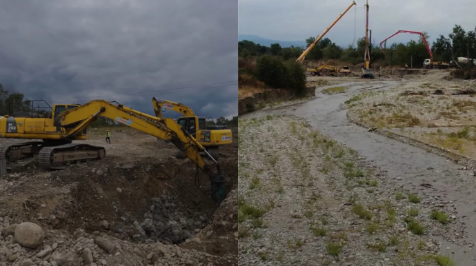 Xaçmaz rayonunda Caqacuq çayı üzərində yeni körpü inşa olunur 