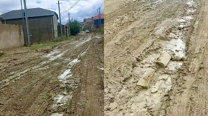 Nübarda yol çala-çuxur içindədir – Sakinlər illərdir əziyyət çəkir - VİDEO
