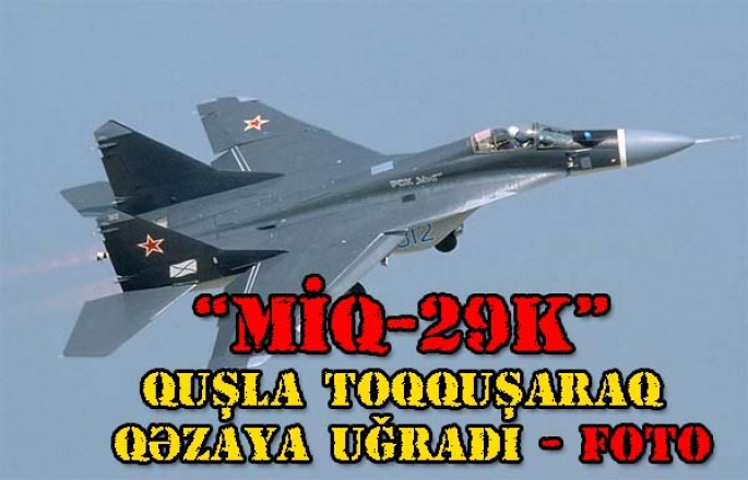 “MiQ-29K” quşla toqquşaraq qəzaya uğrayıb - FOTO