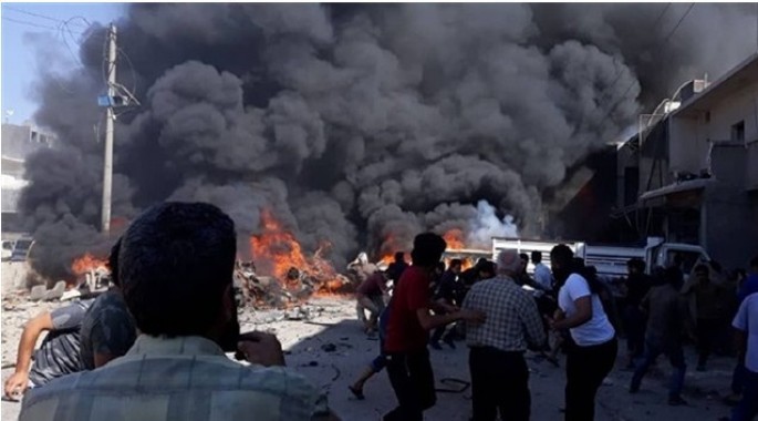 Avtomobil partladıldı: 5 ölü, 27 yaralı - VİDEO