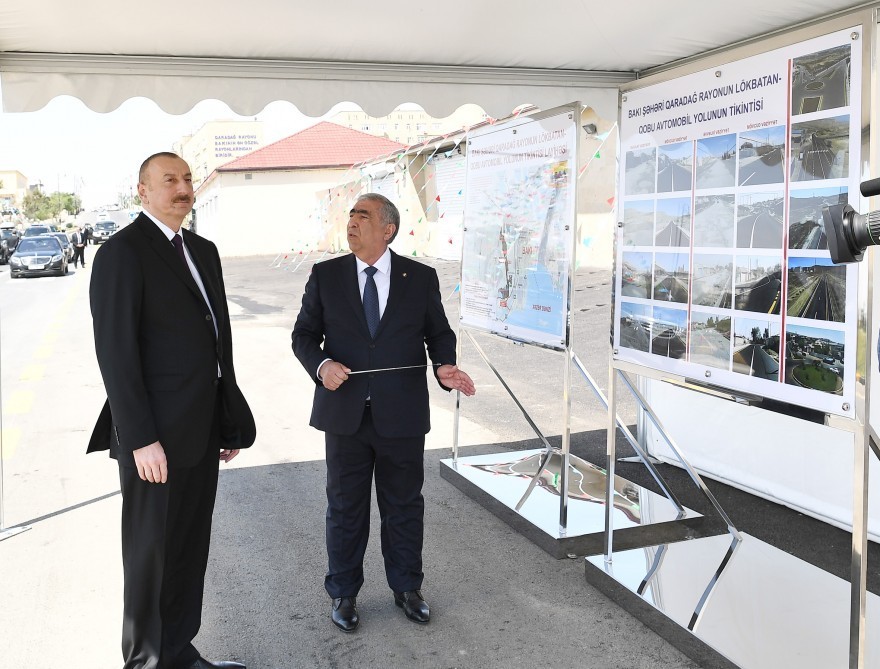 Prezident Lökbatan-Qobu avtomobil yolunun açılışını etdi - FOTO iştirak edib