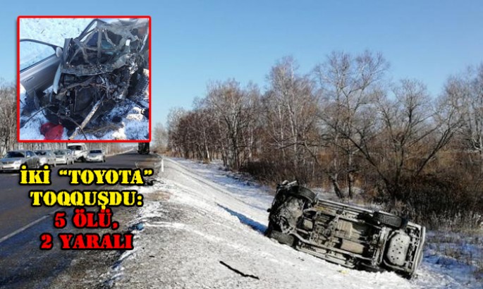 İki “Toyota” toqquşdu: 5 ölü, 2 yaralı - VİDEO