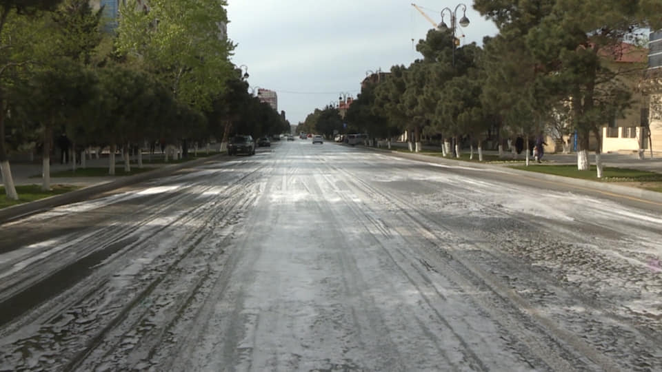 Sumqayıtın bütün küçələrində dezinfeksiya işləri aparılıb - VİDEO