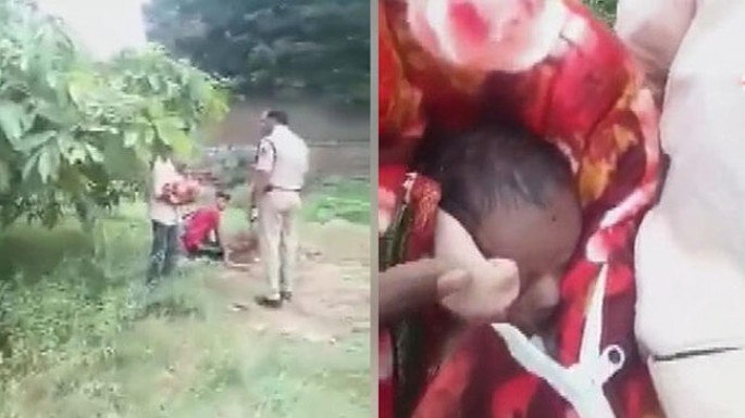 Baba qız nəvəsini diri-diri basdırarkən polisə yaxalandı - VİDEO