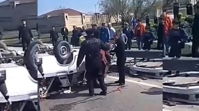 Aeroport yolunda ağır qəza: yaralılar var – VİDEO