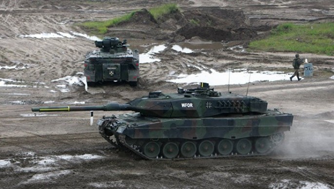 NATO təlimləri üçün 8 ədəd "Leopard 2" tankı göndərildi