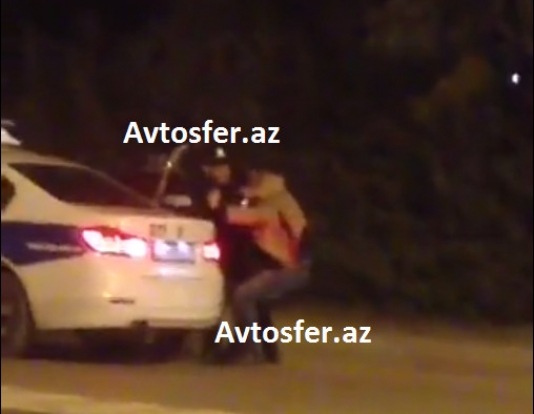 Yol polisləri sərxoş «Niva» sürücüsünü belə sürüdü - VİDEO