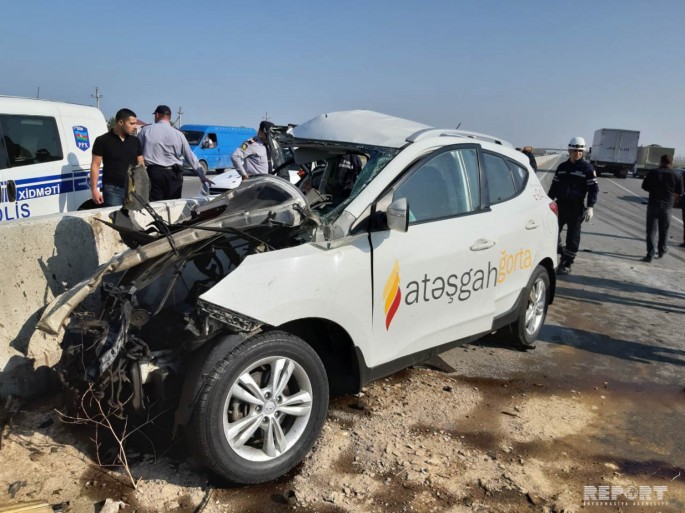 "Atəşgah" sığortanın maşını qəzaya düşdü: 2 nəfər ölüb - VİDEO