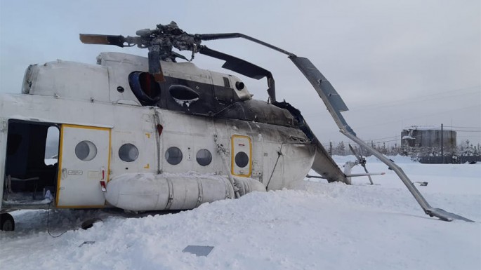 İşçiləri daşıyan Mi-8 sərt eniş etdi: 15 nəfər yaralanıb - FOTO