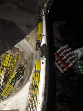 Avtomobildən 320 ədəd fişəng tapılıb - FOTO