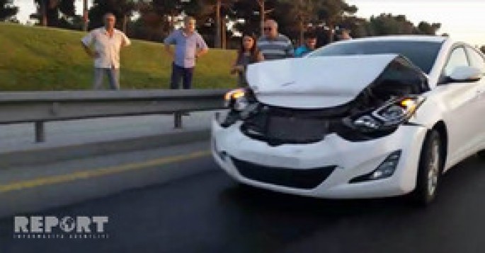 Bakıda yol qəzası baş verib, xəsarət alan var - FOTO - VİDEO