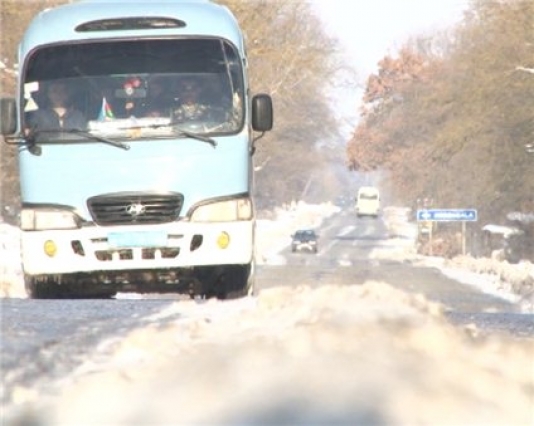 Bakı-Quba yolu buz bağladı