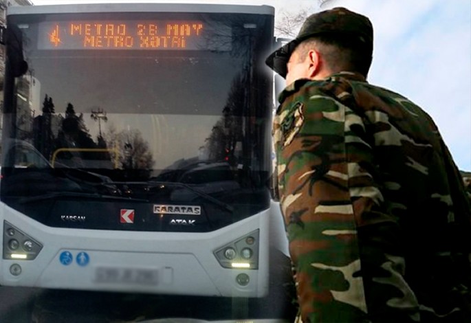 Bakıda avtobus sürücüsü əsgəri təhqir etdi: "Çəpişə oxşayırsan"