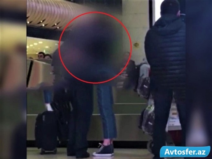 Bakı aeroportunda biabırçılıq: Hər kəsin gözü qarşısında ... - VİDEO