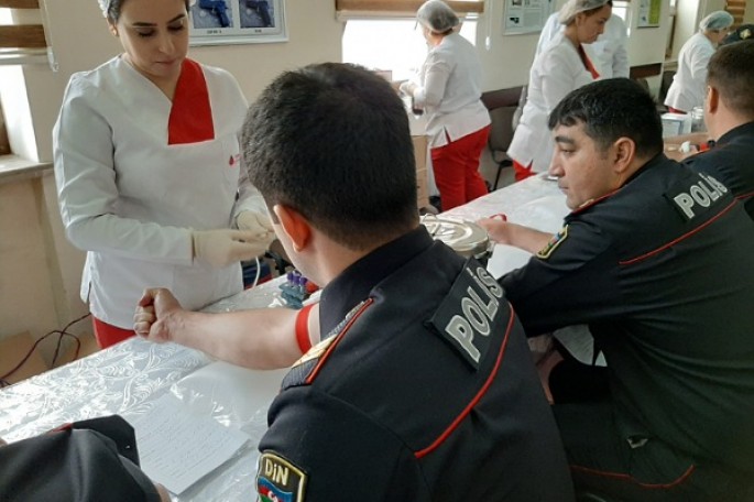 Çevik Polis Alayında  qanvermə aksiyası keçirilib - FOTO