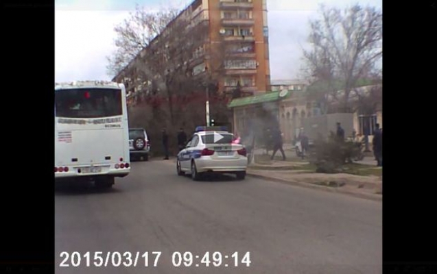 Yol polisinin maşını yandı- VİDEO